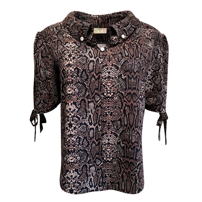 Picture of Sanmod Women's Blouse, SM3E, Patterned Fabric (Snake Skin)